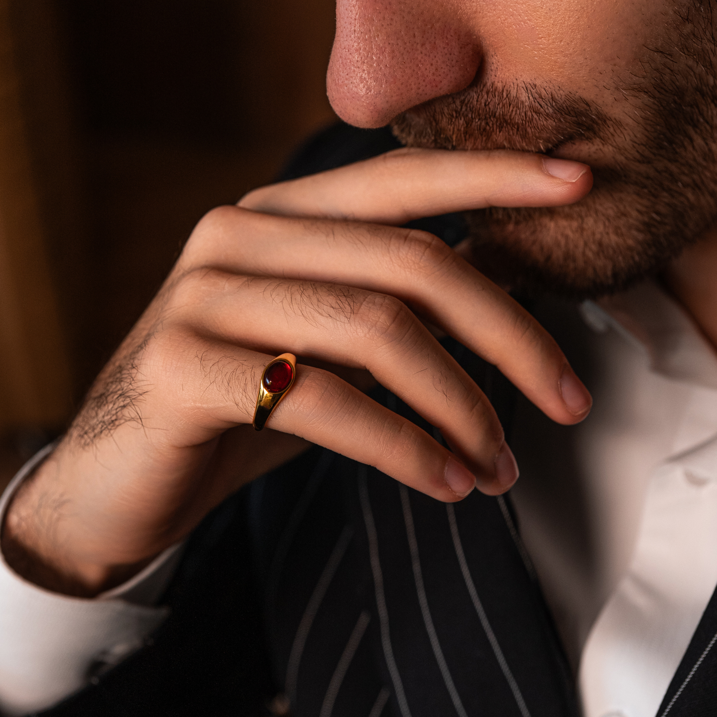 Oval Carnelian Pinky Ring