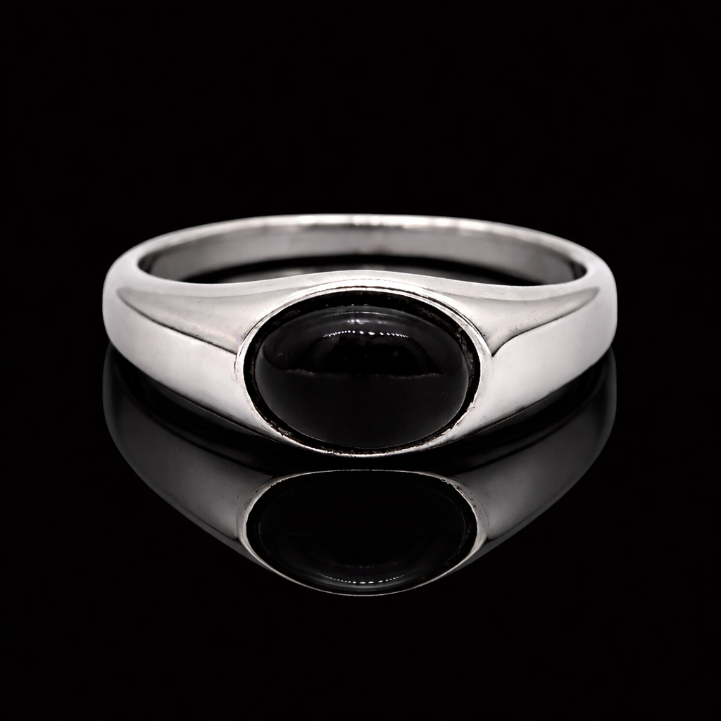 Oval Onyx Pinky Ring