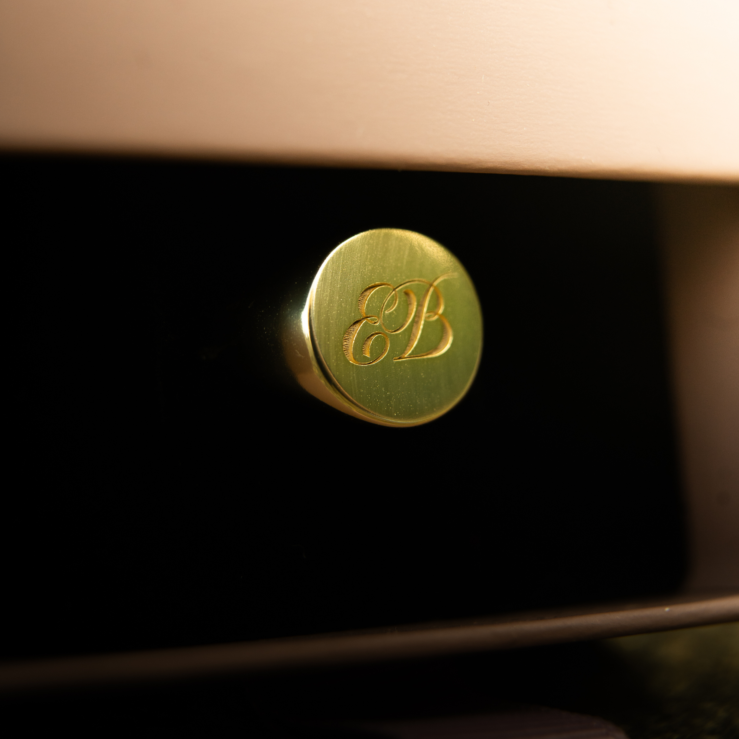 Personalized Gold Plated Signet Ring with Engraved Initials