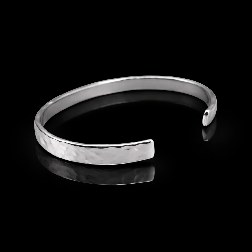 Hammered Silver Cuff Bracelet