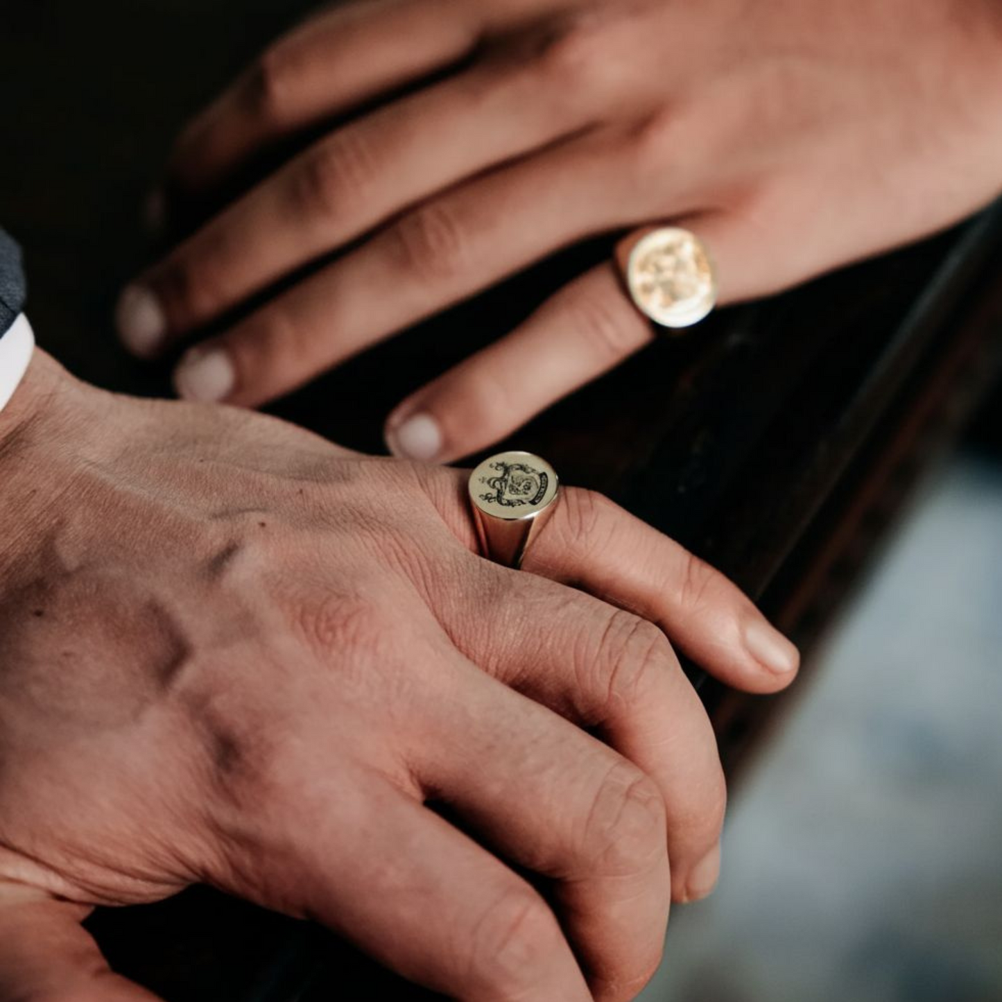 Personalized Engraved Coat of Arms Signet Ring