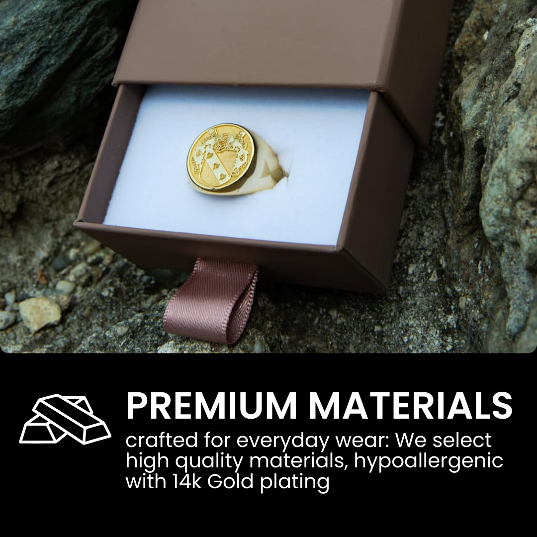 Personalized Gold Plated Signet Ring