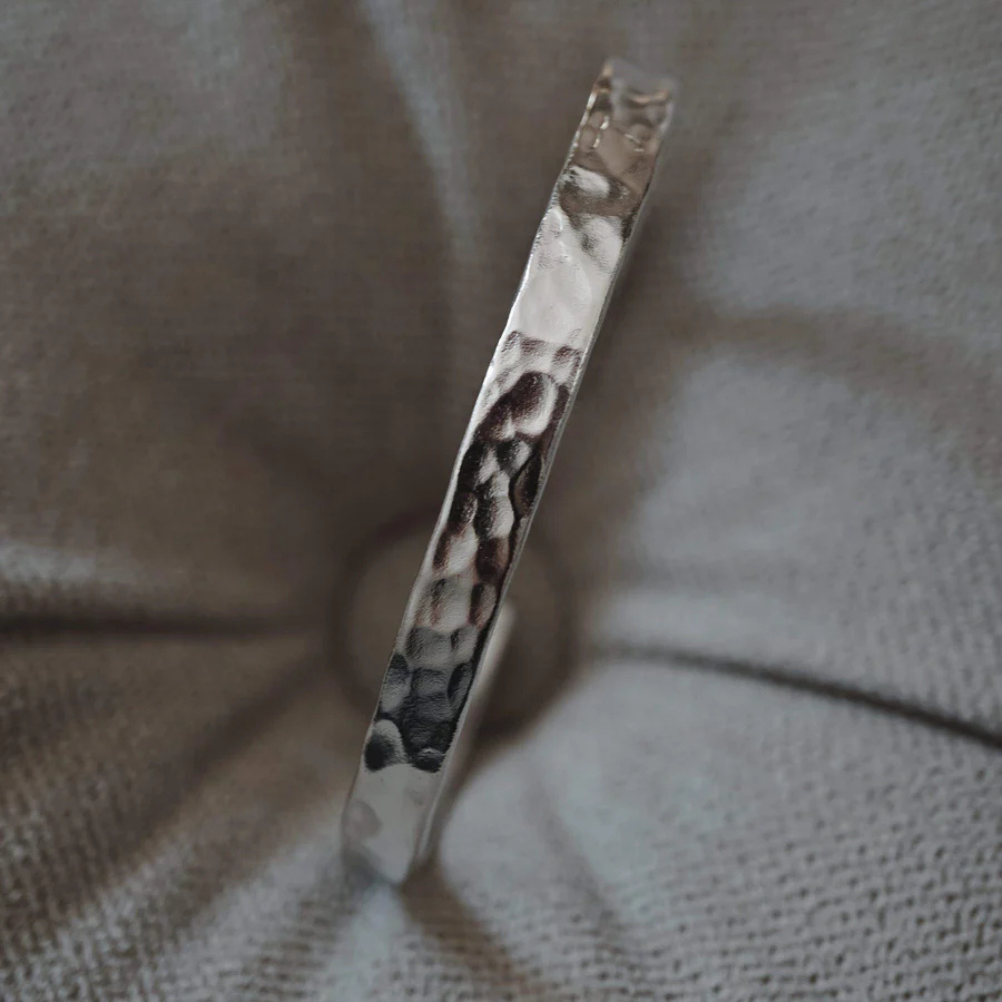 Hammered Silver Cuff Bracelet