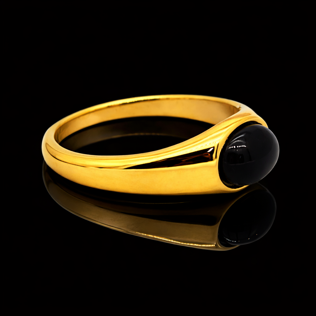 Oval Onyx Pinky Ring