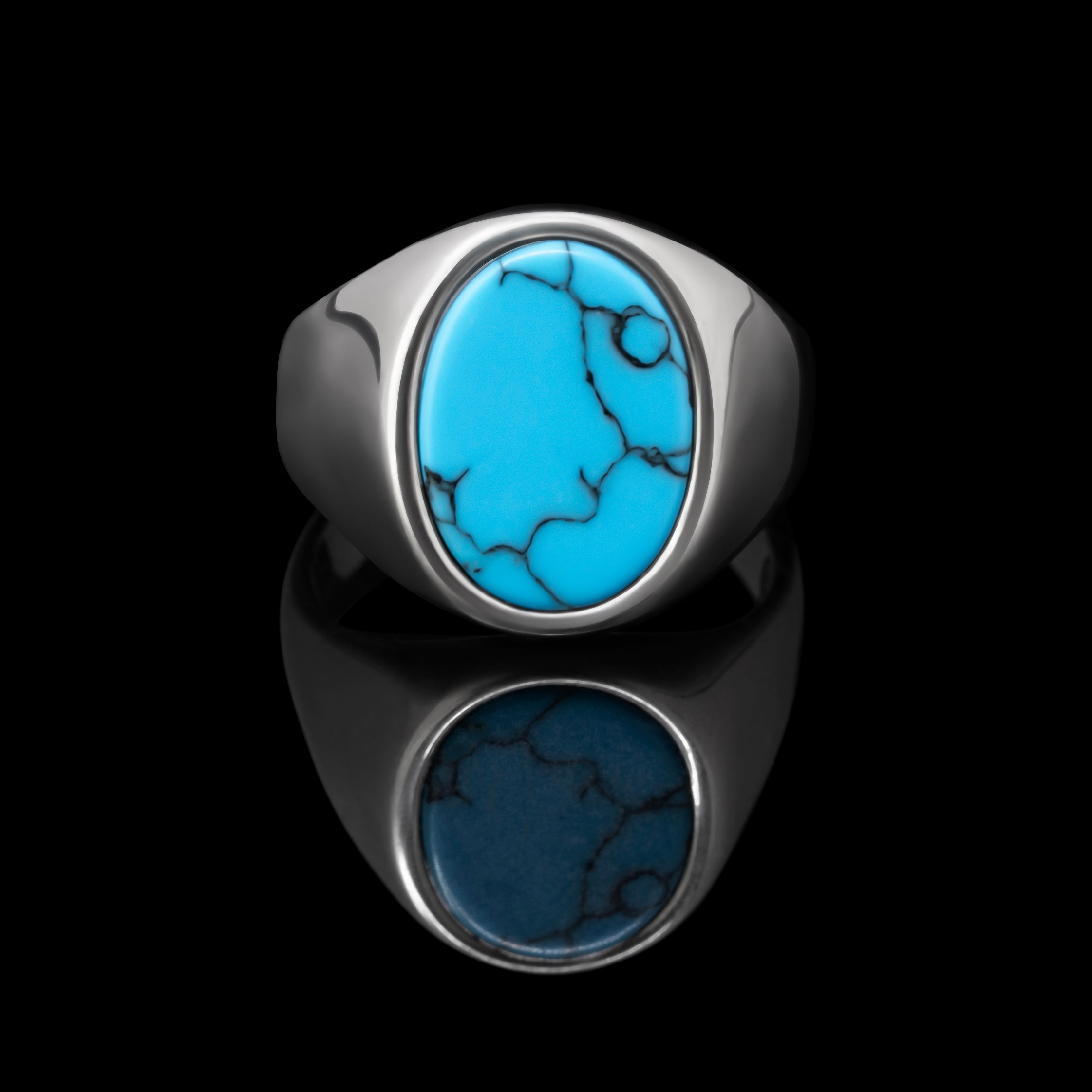 Turquoise Blue Signet Ring