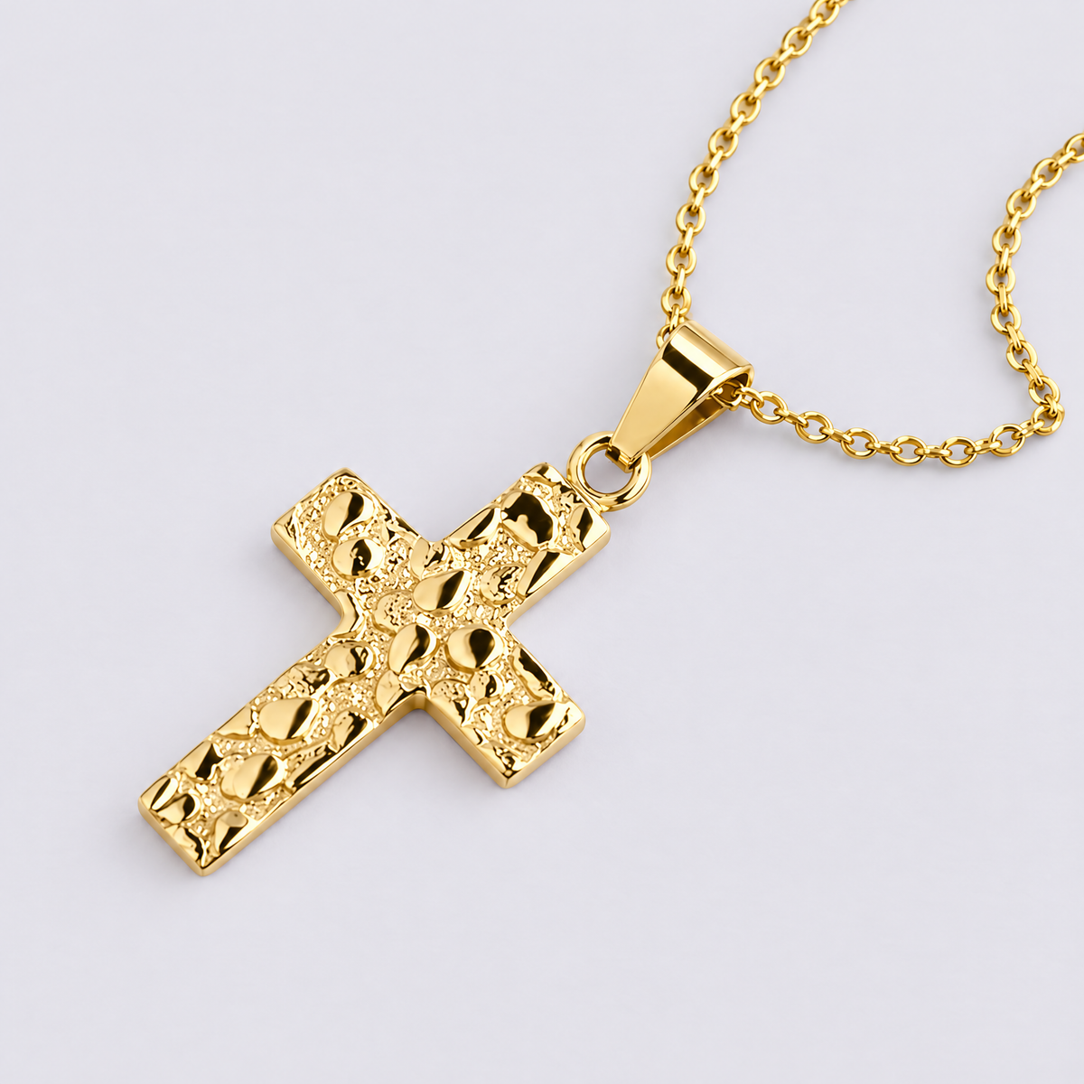 Hammered Cross Necklace (PRE-ORDER)