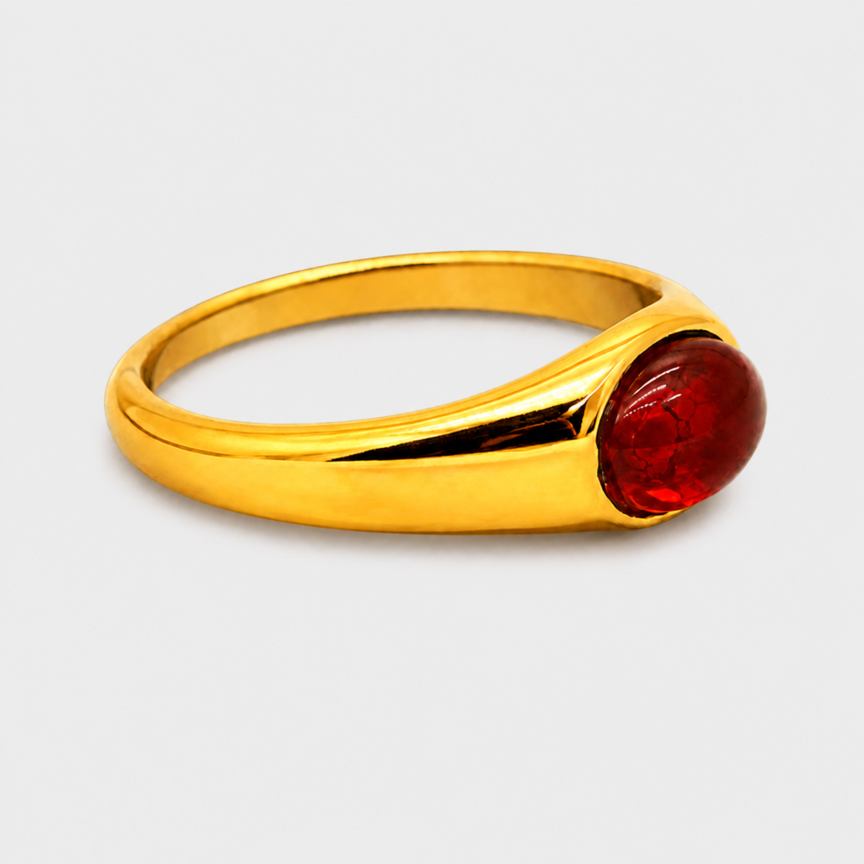 Oval Carnelian Pinky Ring