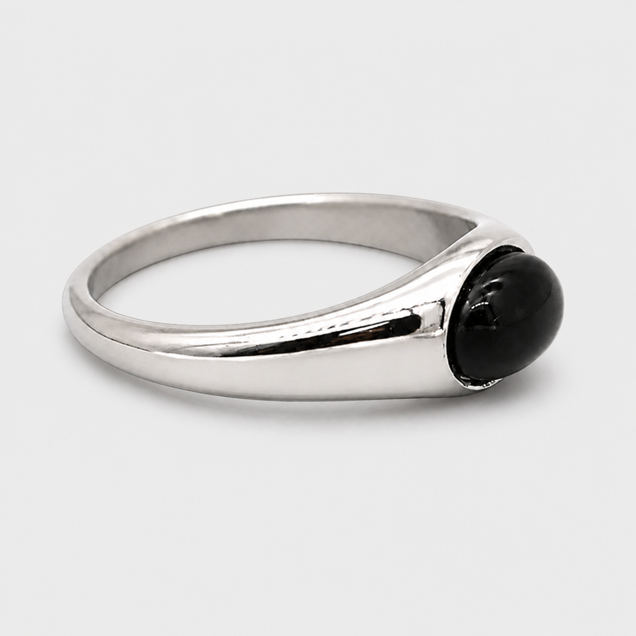 Oval Onyx Pinky Ring