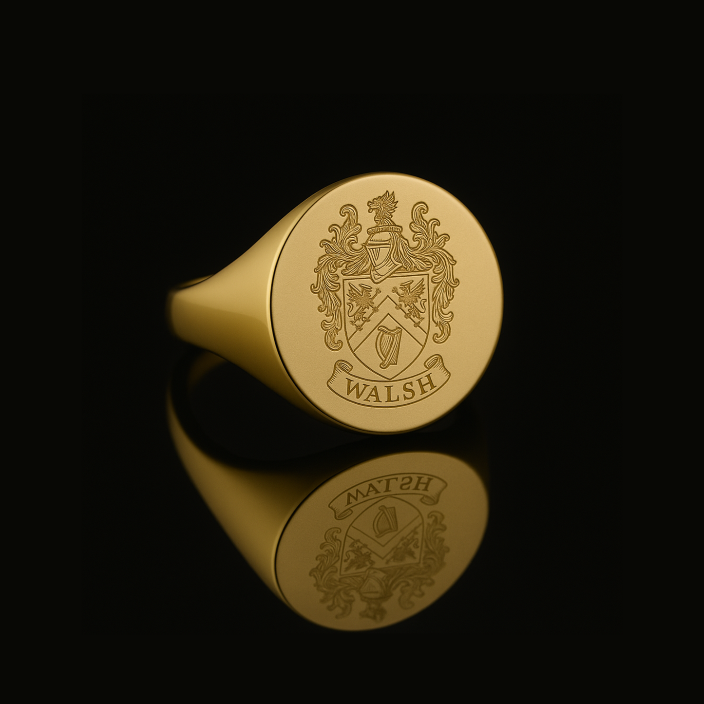 Personalized Engraved Coat of Arms Ring for Her