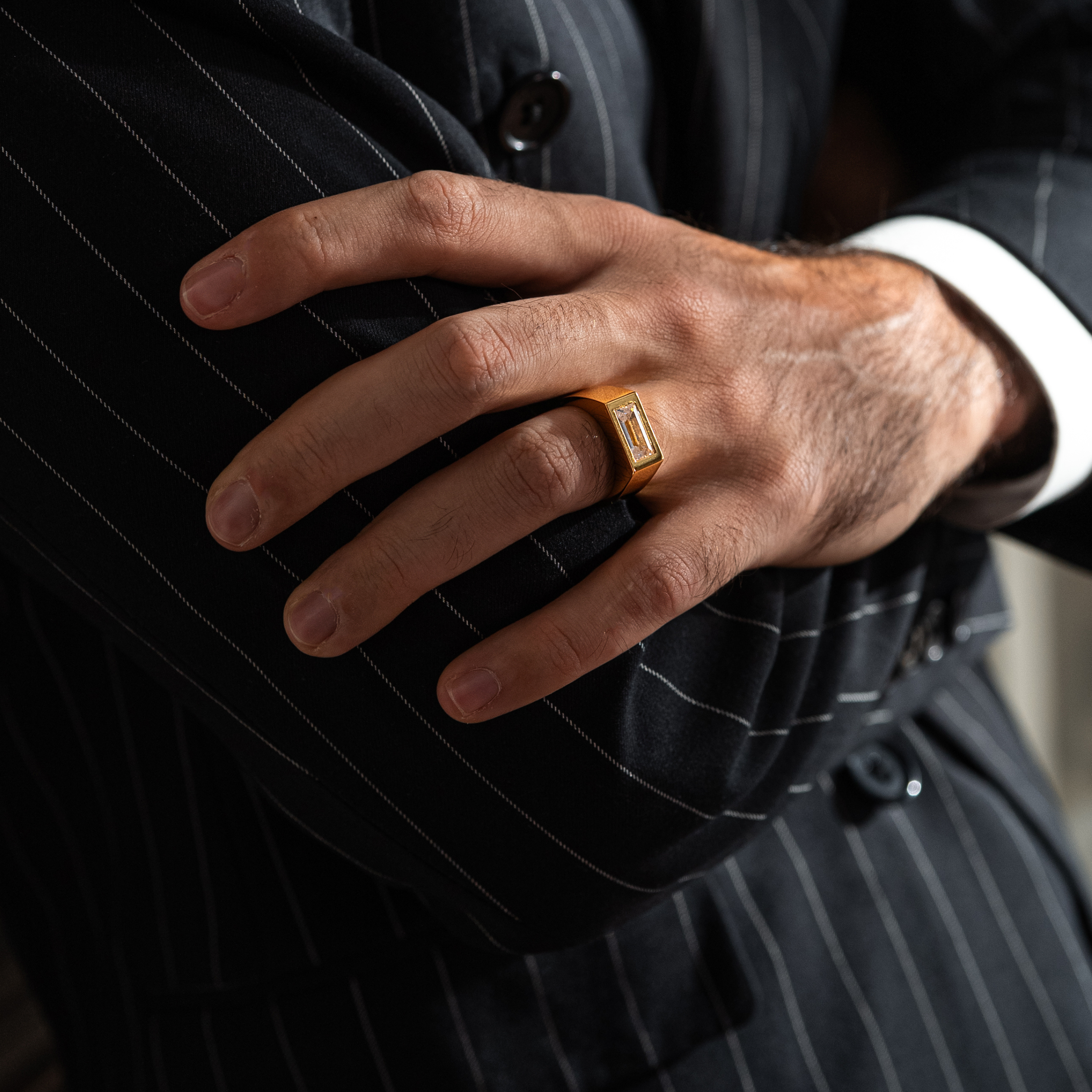 Square Diamond Signet Ring