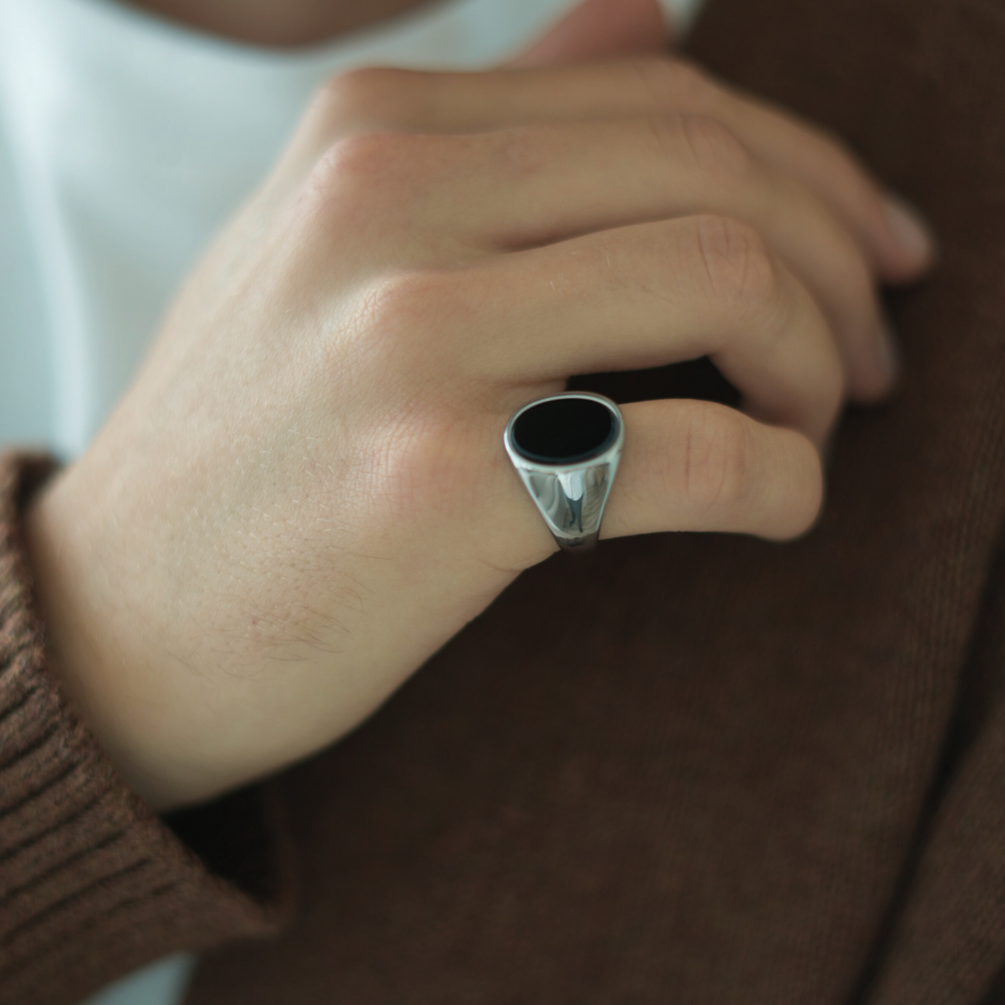 Black Stone Signet Ring
