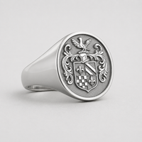 Personalized White Gold Plated Signet Ring