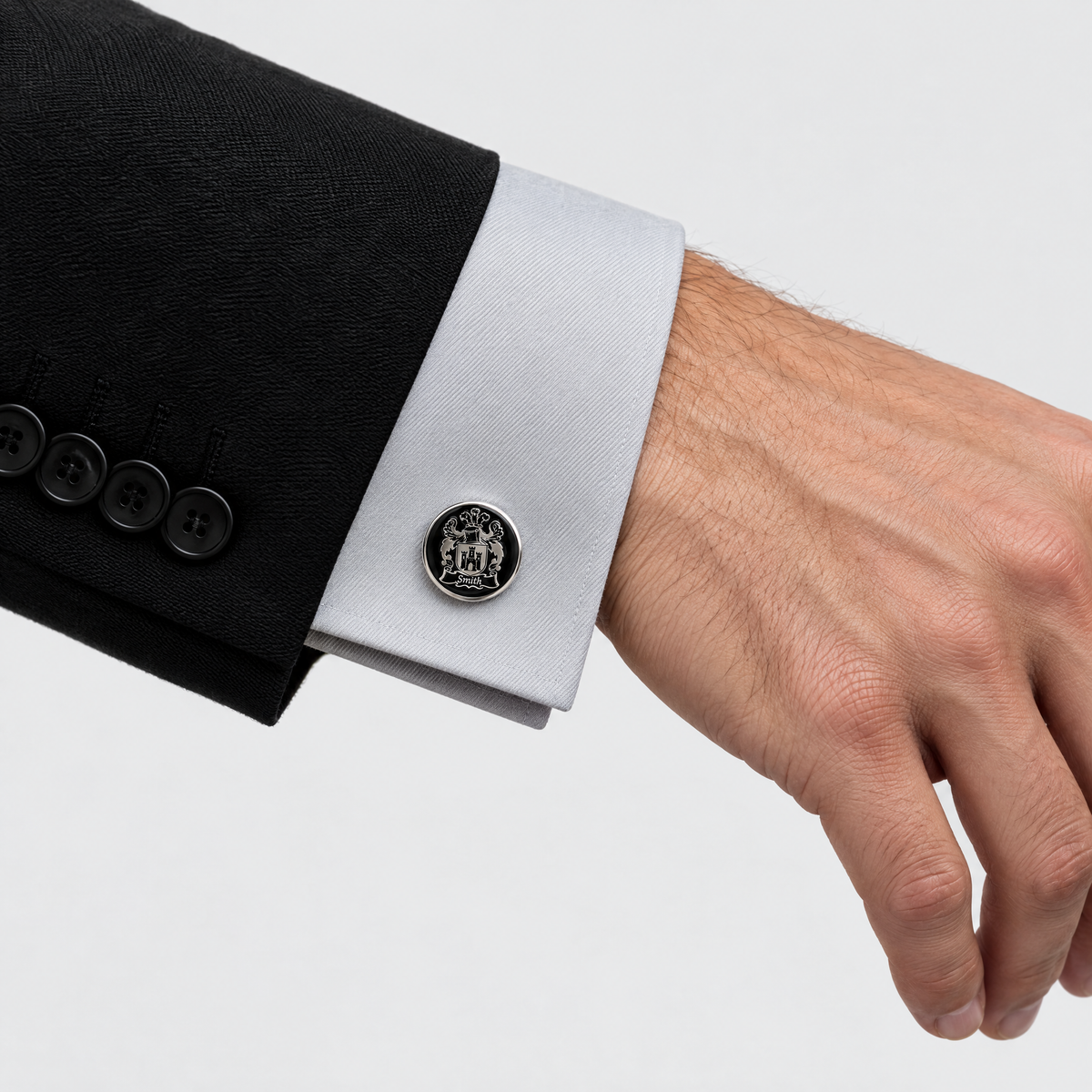 Chevalière personnalisée en argent massif avec blason