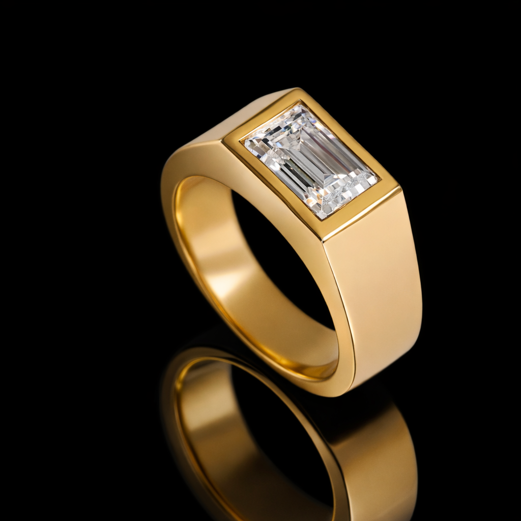 Square Diamond Signet Ring