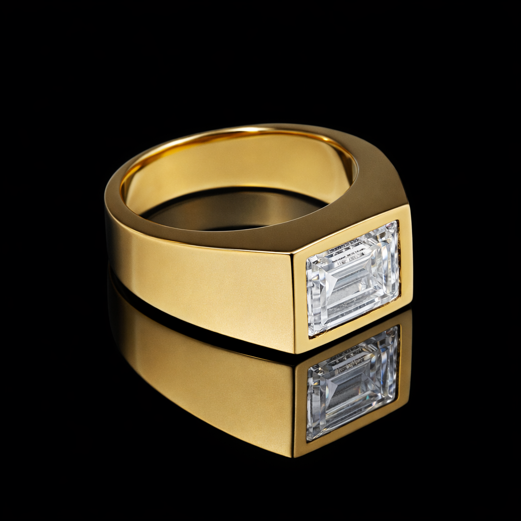 Square Diamond Signet Ring
