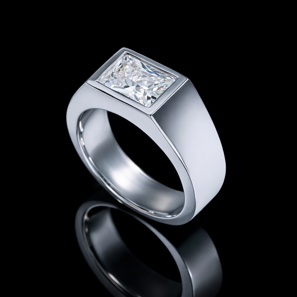 Square Diamond Signet Ring