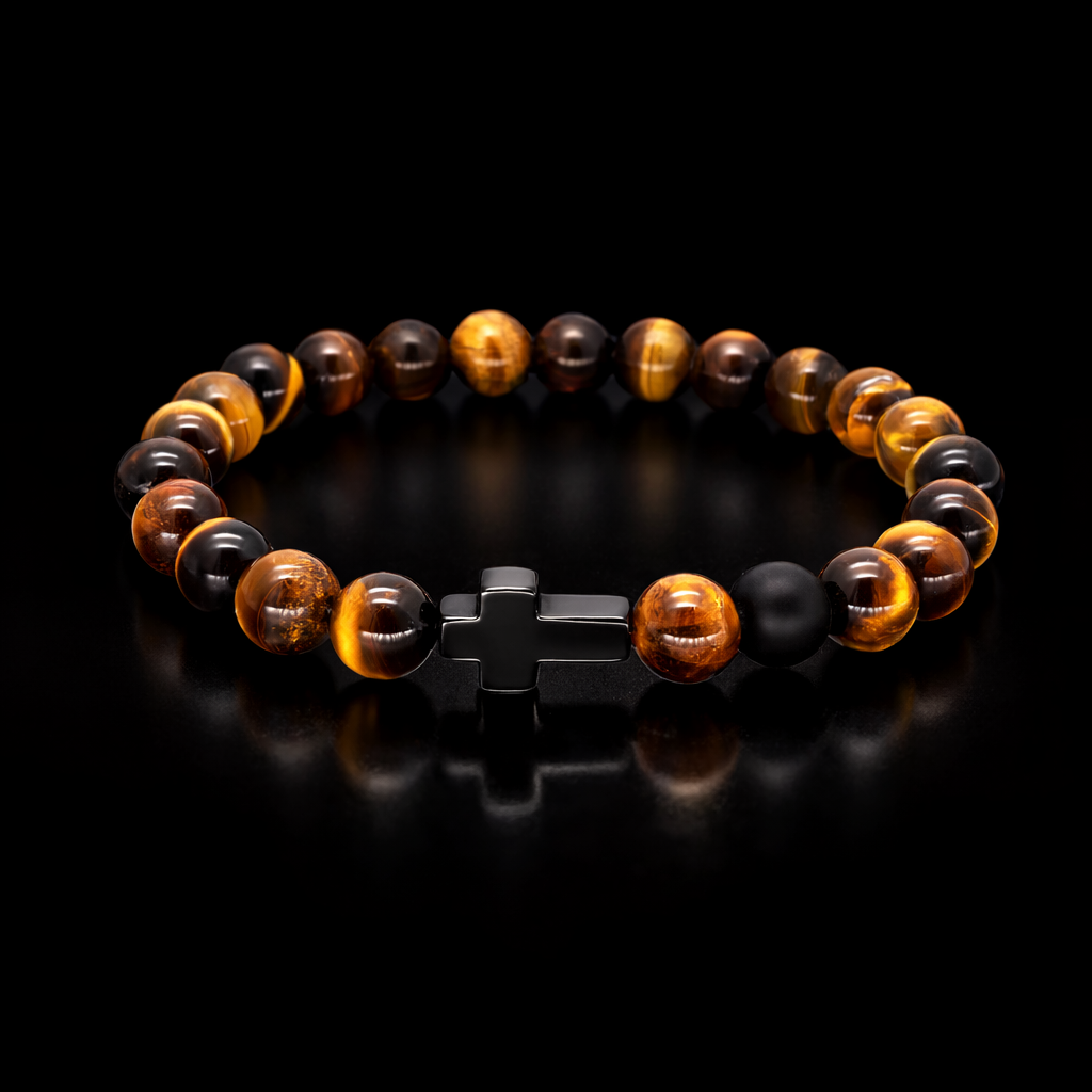 "FAITH" Tiger Eye Pearls