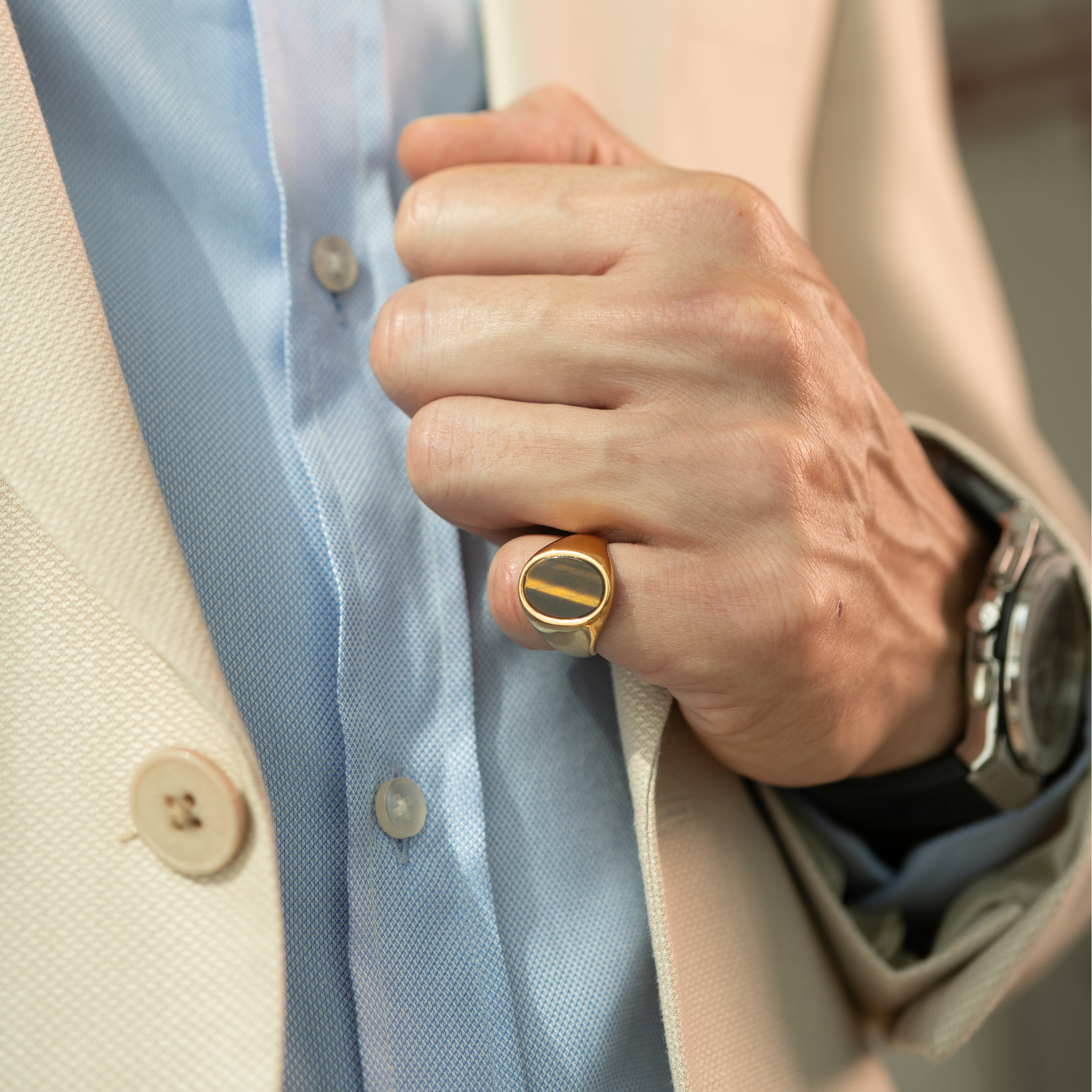 Tiger’s Eye Signet Ring