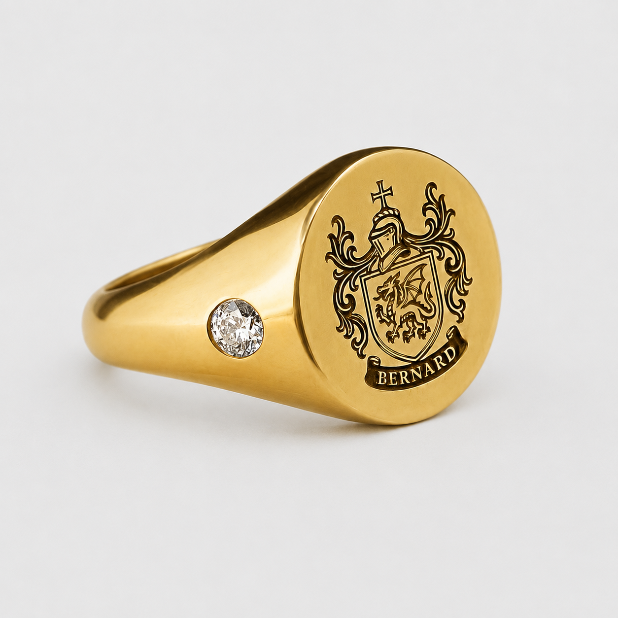 Personalized Gold Plated Signet Ring