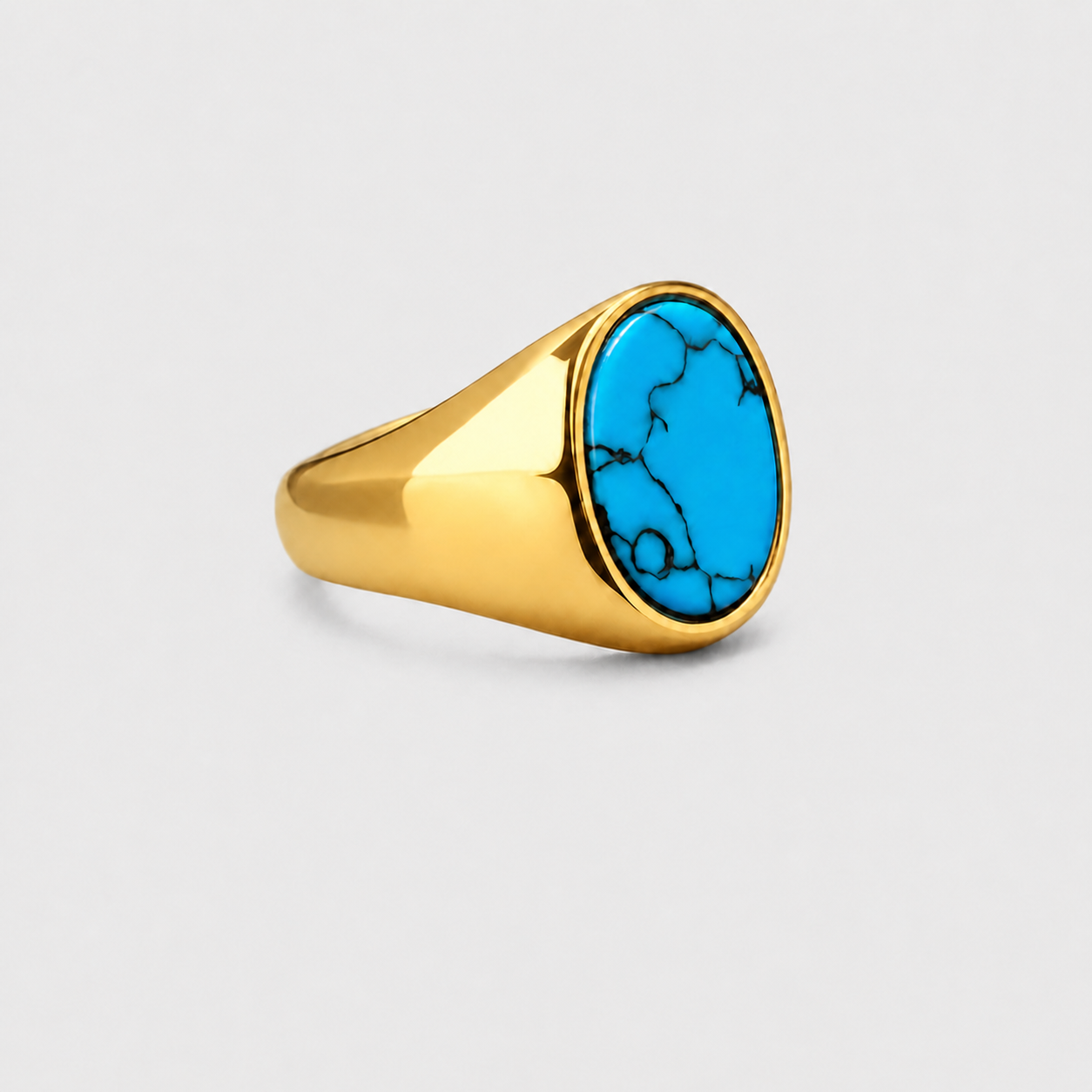 Anillo Sello Azul Turquesa