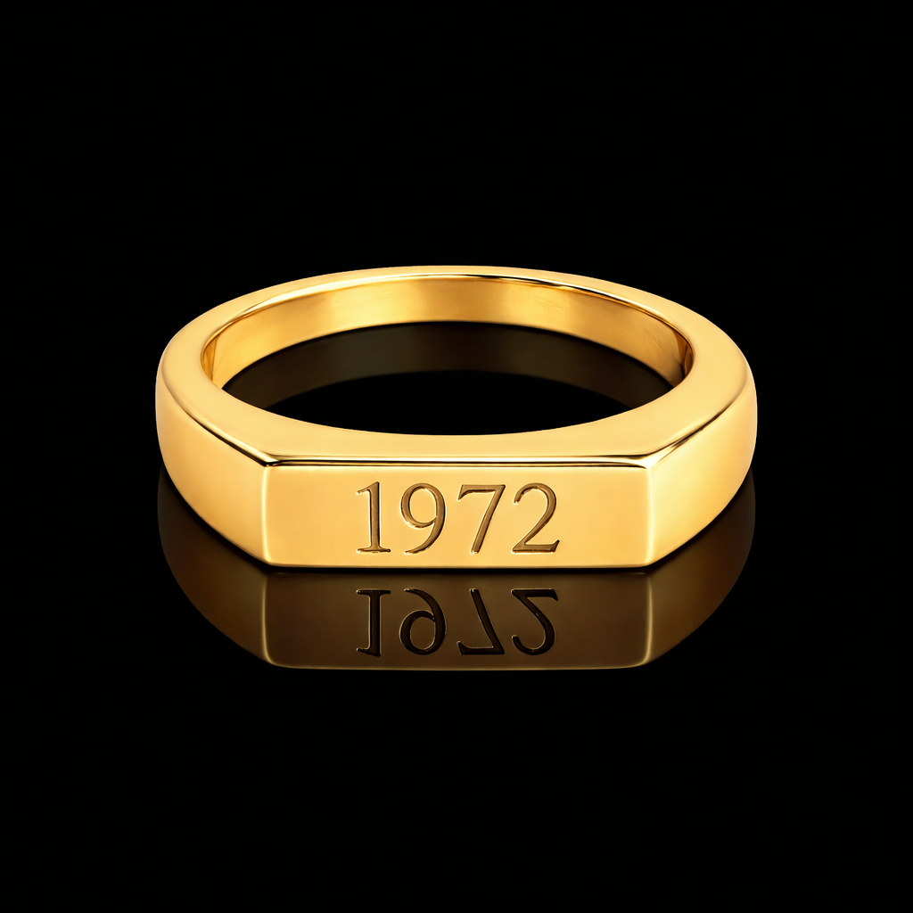 Personalized Gold Plated Square Signet Ring