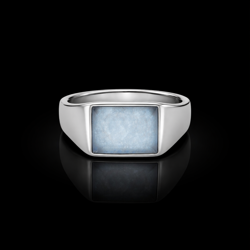 Blue Chalcedony Signet Ring