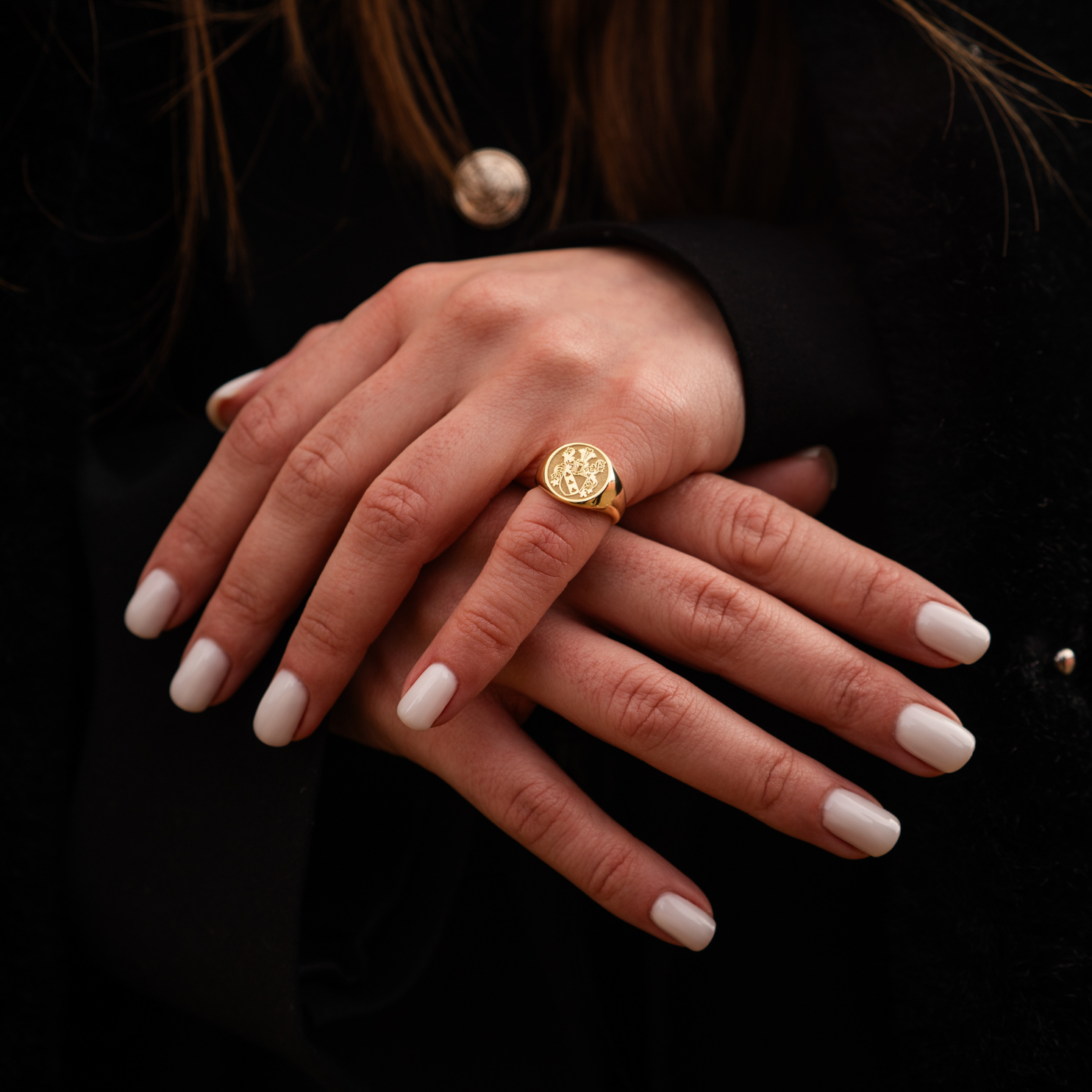 Personalized Gold Plated Signet Ring
