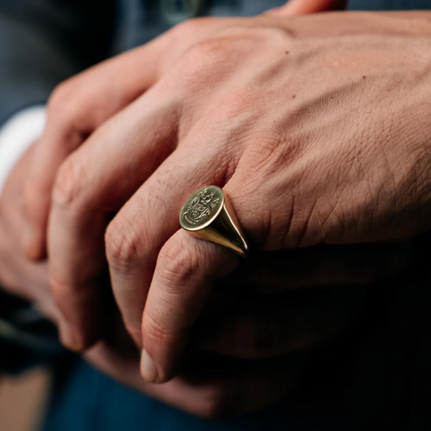 Personalized Engraved Coat of Arms Signet Ring