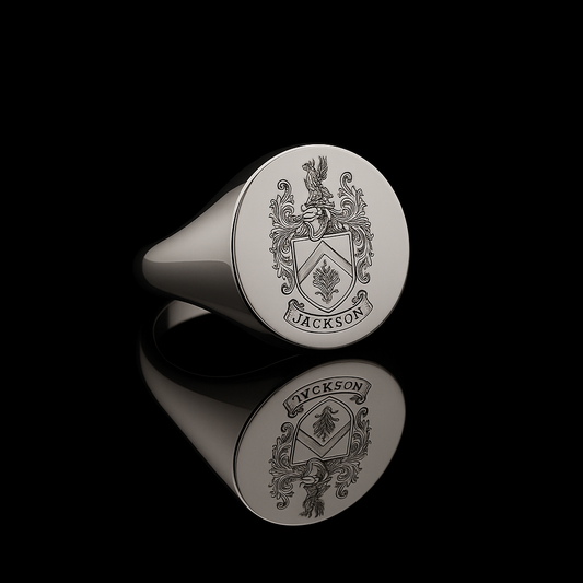Personalized Engraved Coat of Arms Ring for Her