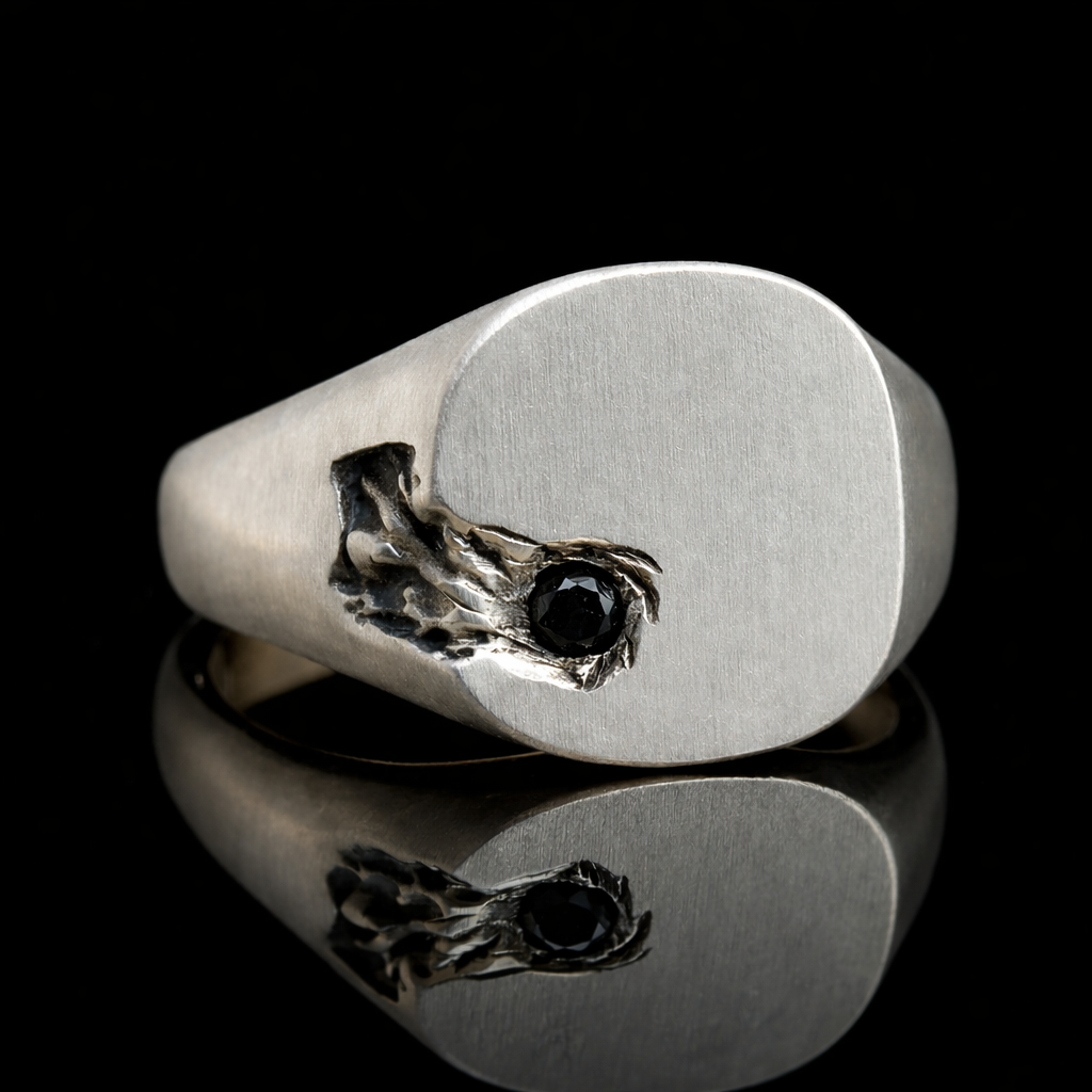 Raw Halo Signet Ring