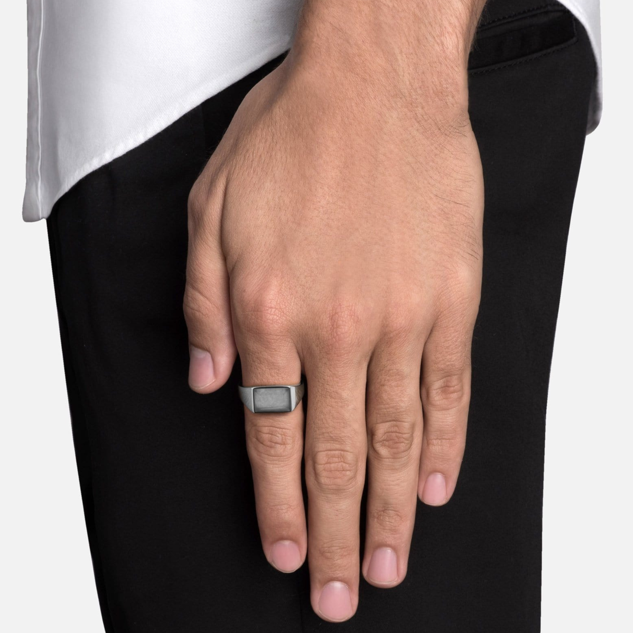 Blue Chalcedony Signet Ring