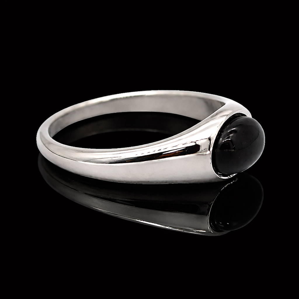 Oval Onyx Pinky Ring