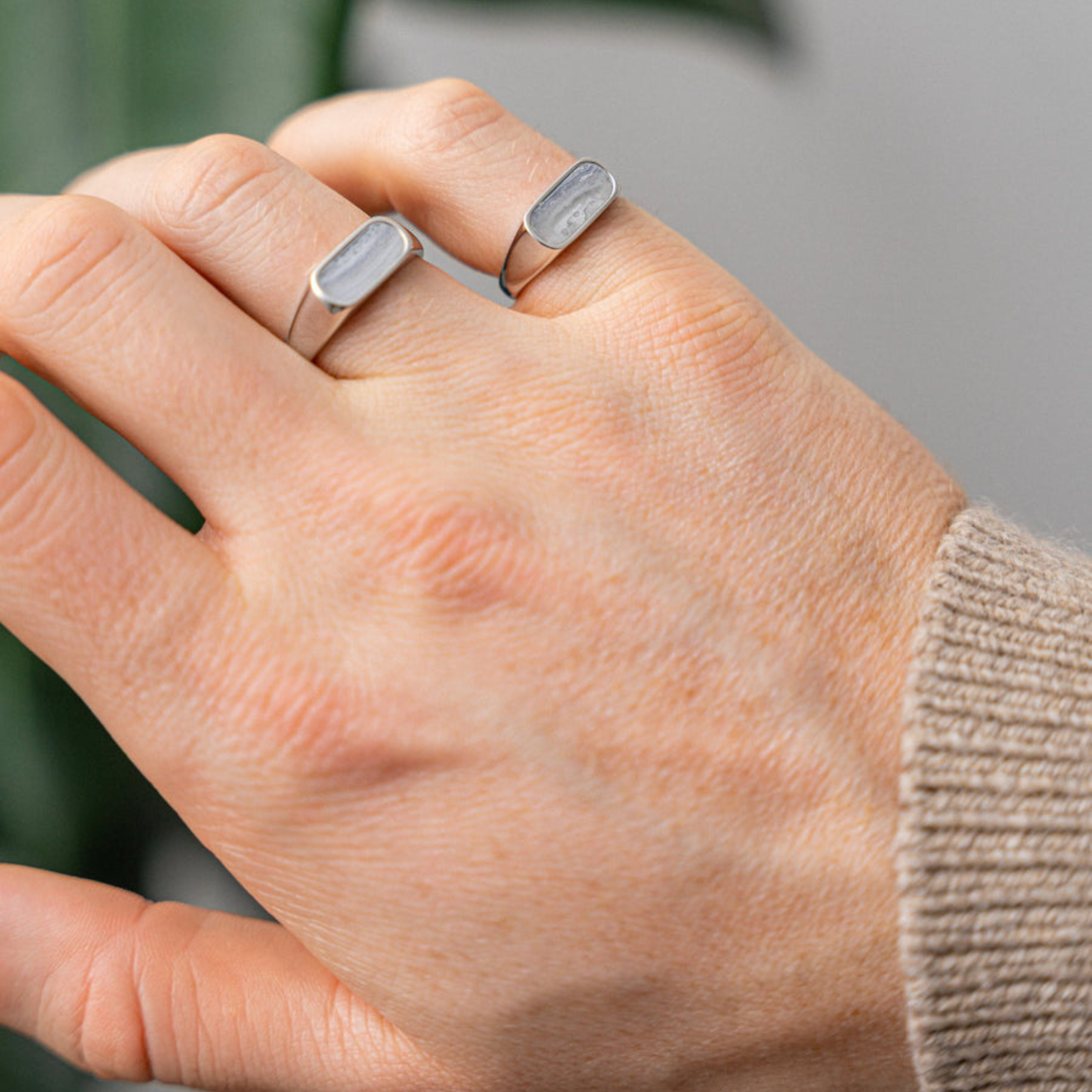 Blue Opal Oval Signet Ring