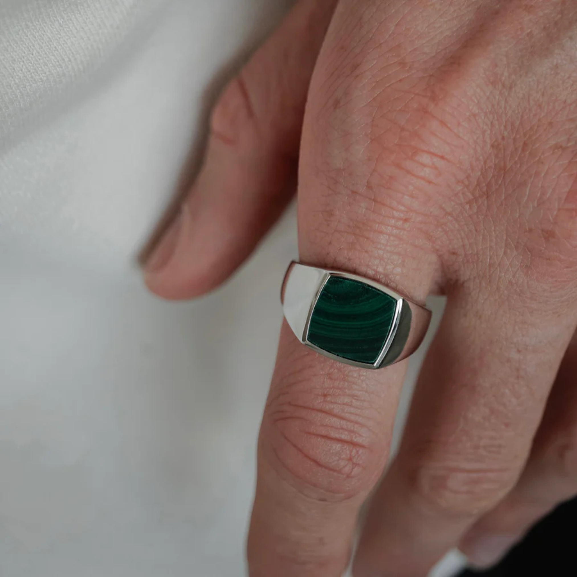 Malachite Square Ring