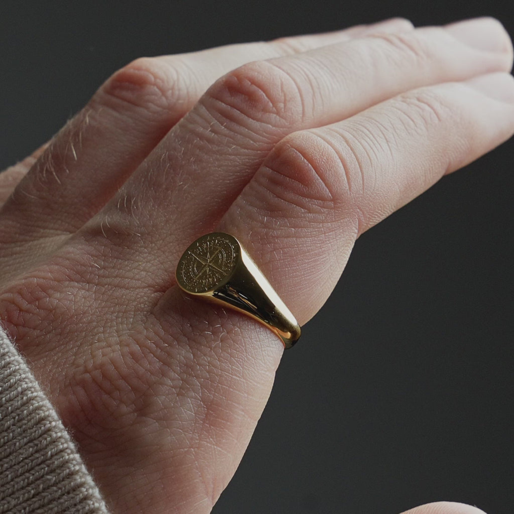 Compass Signet Ring