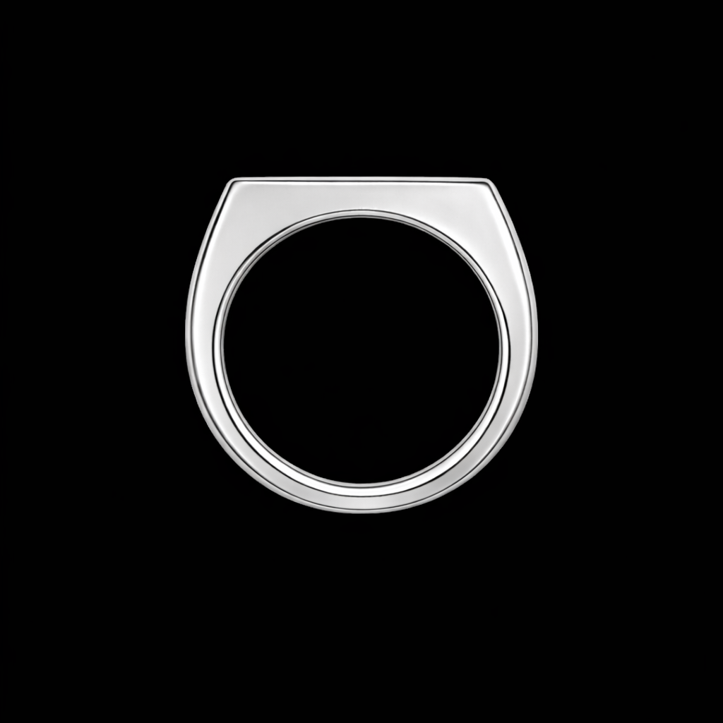 Anillo sello de plata de ley personalizado con iniciales grabadas