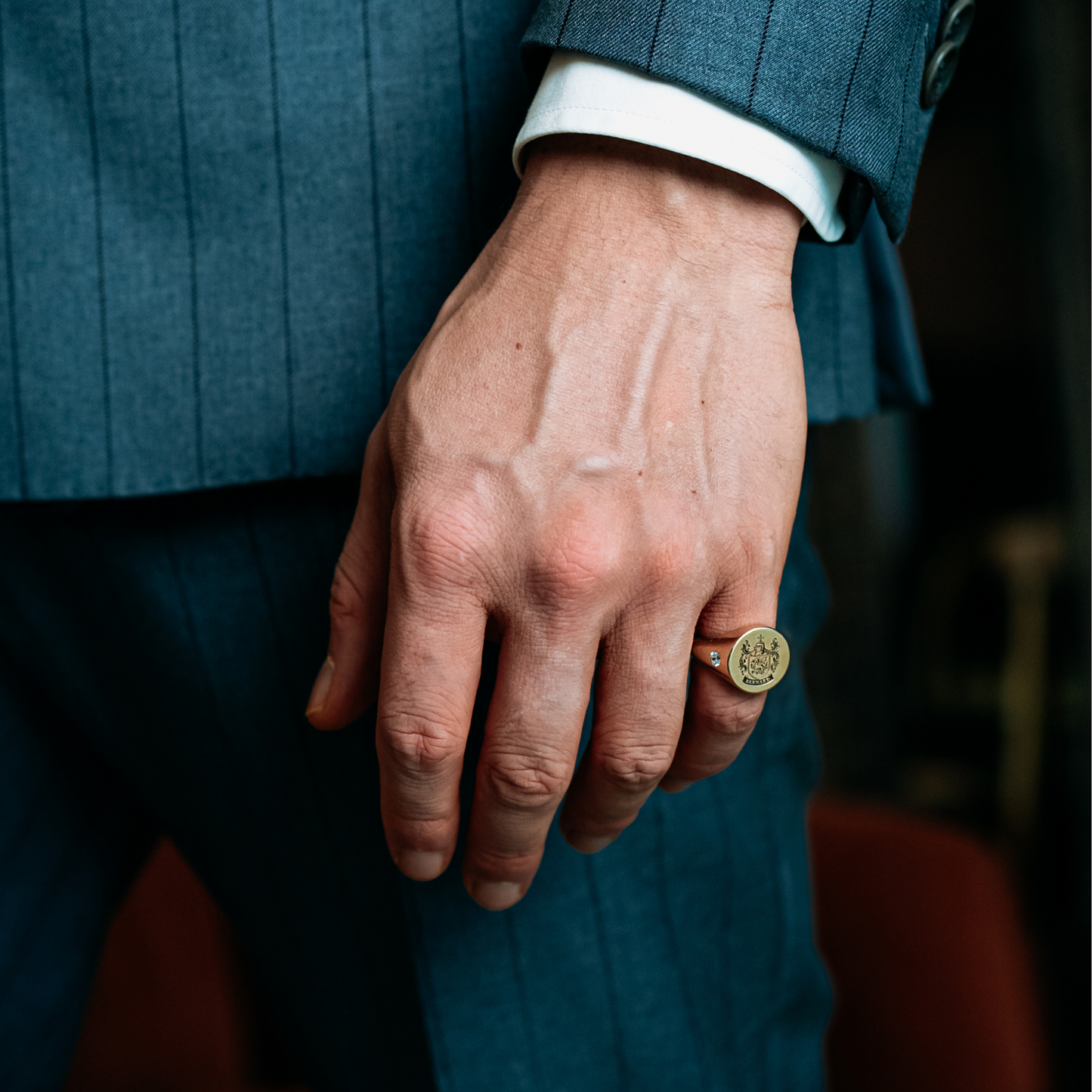 Personalized Coat of Arms Ring with Lab Diamonds