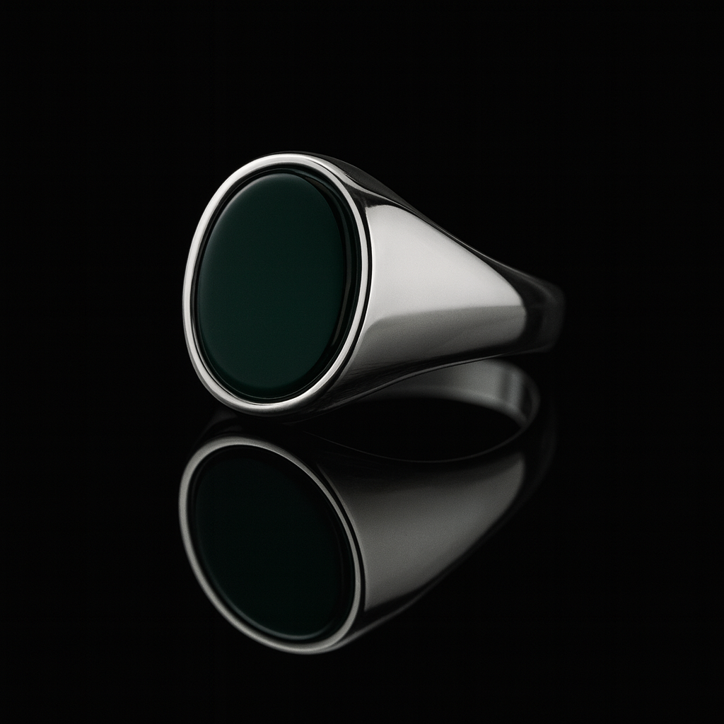 Green Stone Signet Ring