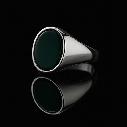 Green Stone Signet Ring