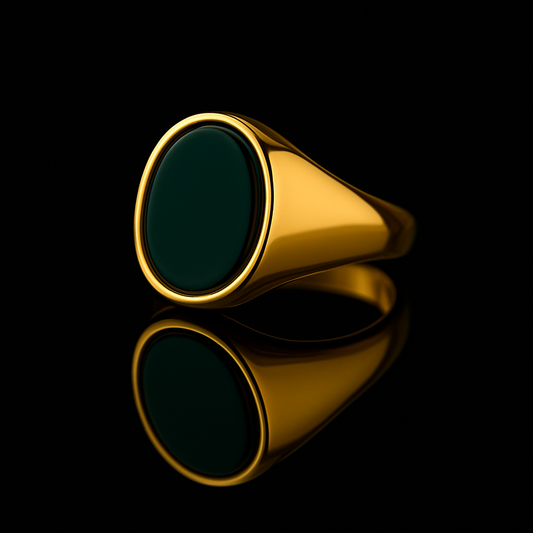 Green Stone Signet Ring