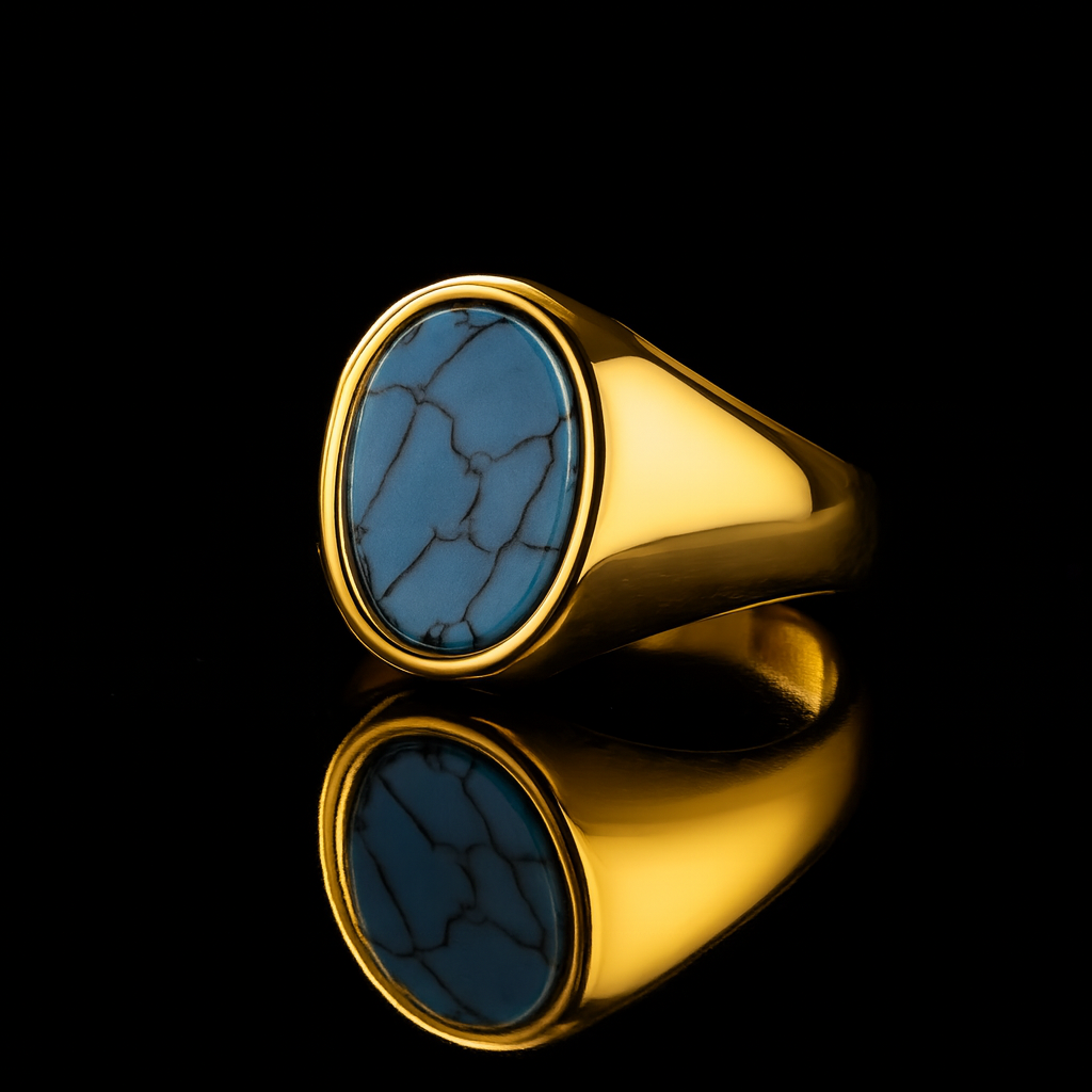 Turquoise Blue Signet Ring