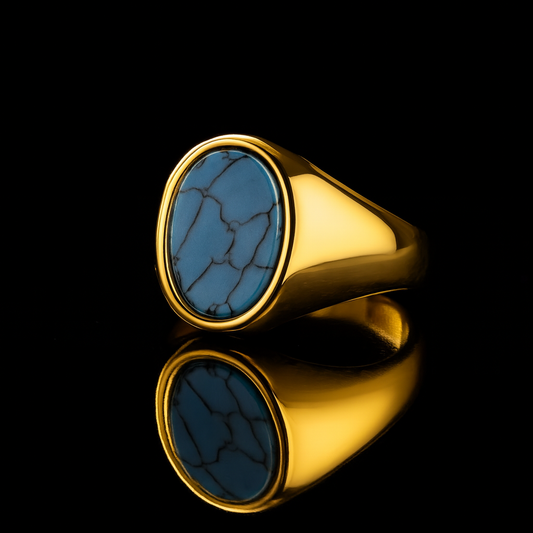 Turquoise Blue Signet Ring
