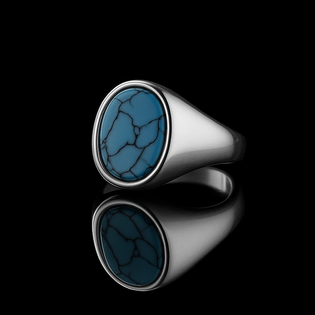 Turquoise Blue Signet Ring