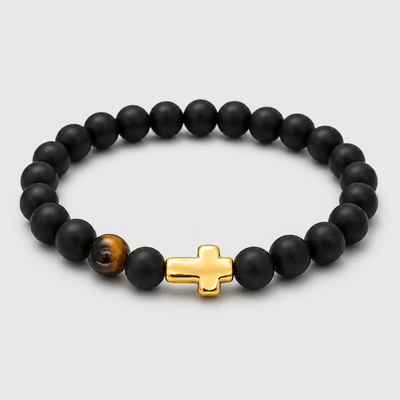 "FAITH" Black Onyx Pearls