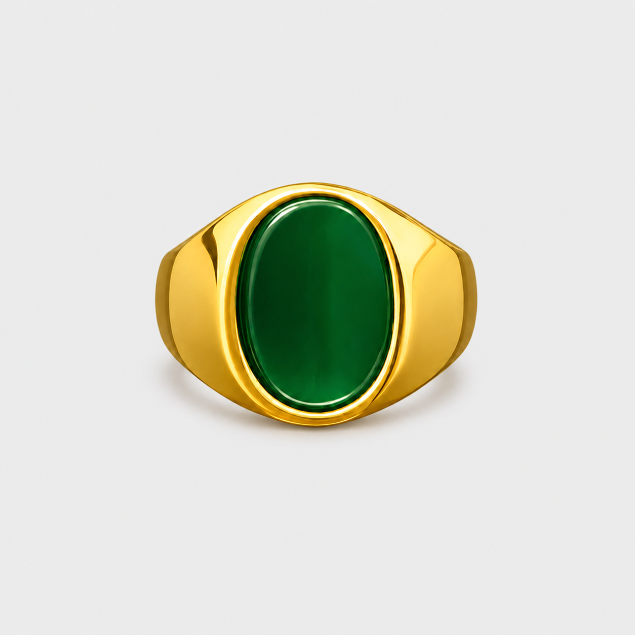 Green Stone Signet Ring