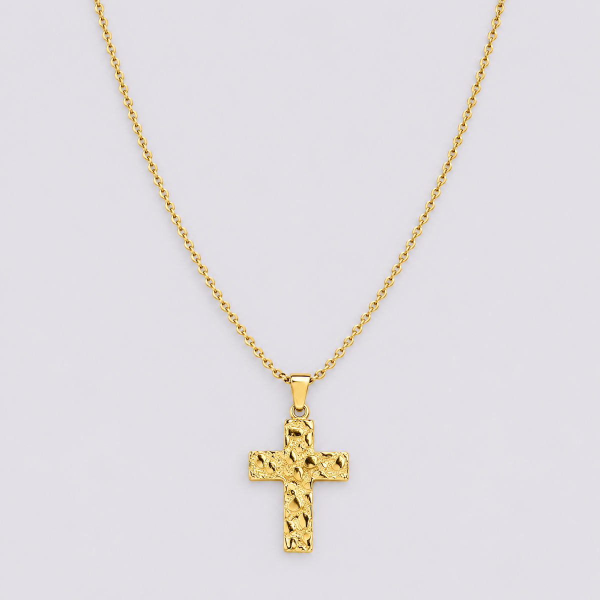 Hammered Cross Necklace (PRE-ORDER)