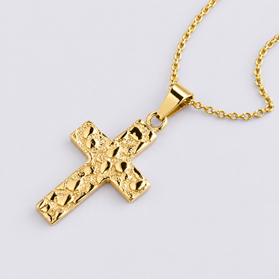 Hammered Cross Necklace