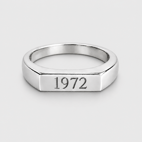 Chevalière Personnalisée en Argent Massif avec Initiales Gravées