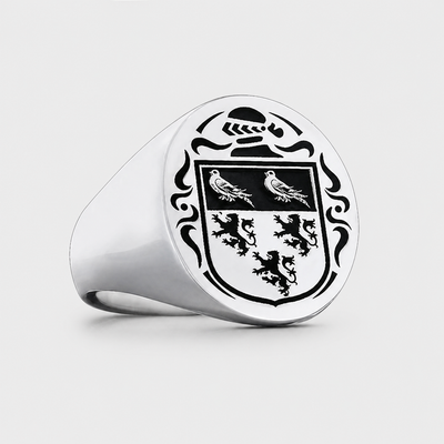Personalized White Gold Plated Signet Ring