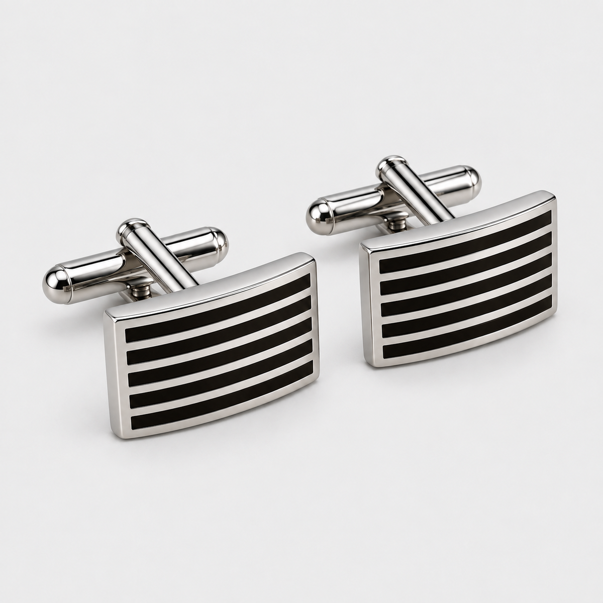 Black Striped Cufflinks